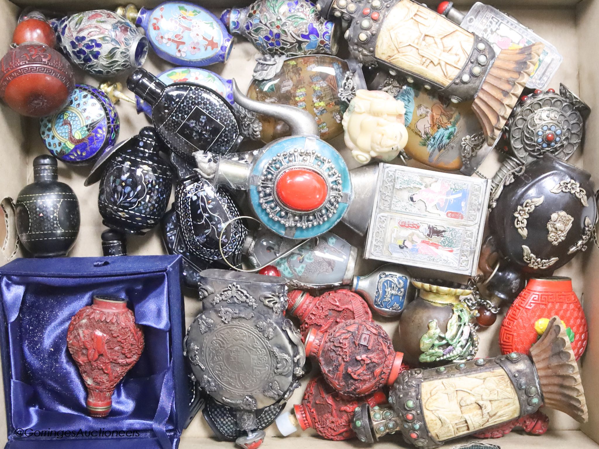 A collection of mixed 20th century Chinese snuff bottles